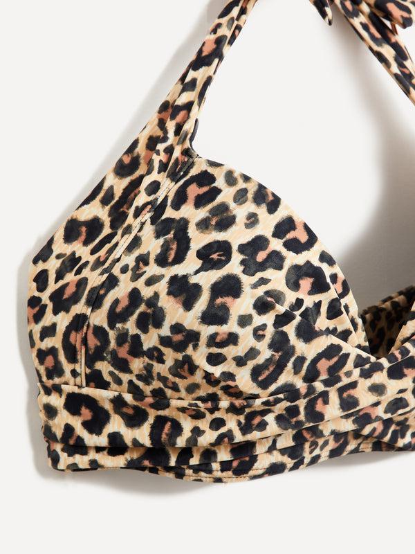 Linzi Linzi Swim Leopard Print Moulded Cup High Waisted Bikini