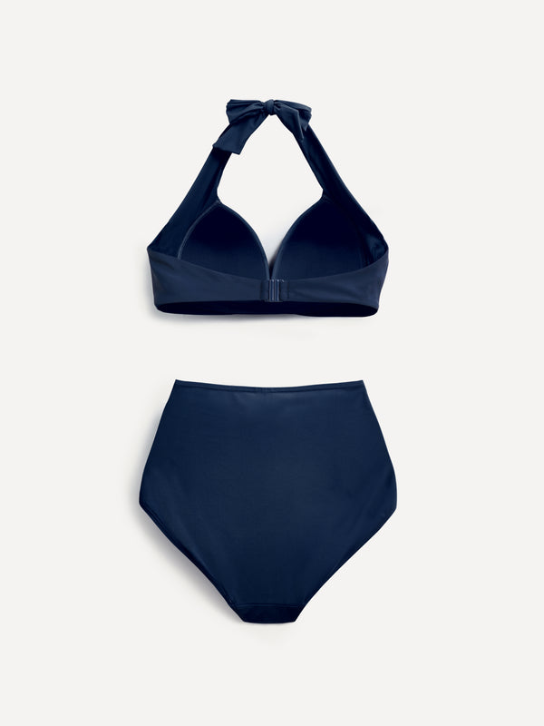 Linzi Linzi Swim Navy Moulded Cup High Waisted Bikini