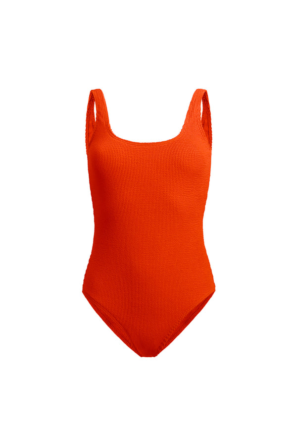 Linzi Linzi Swim Orange Crinkle Square Neck Swimsuit