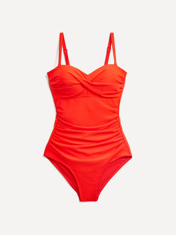 Linzi Linzi Swim Orange Soft Cupped Tummy Control Swimsuit With Detachable Straps