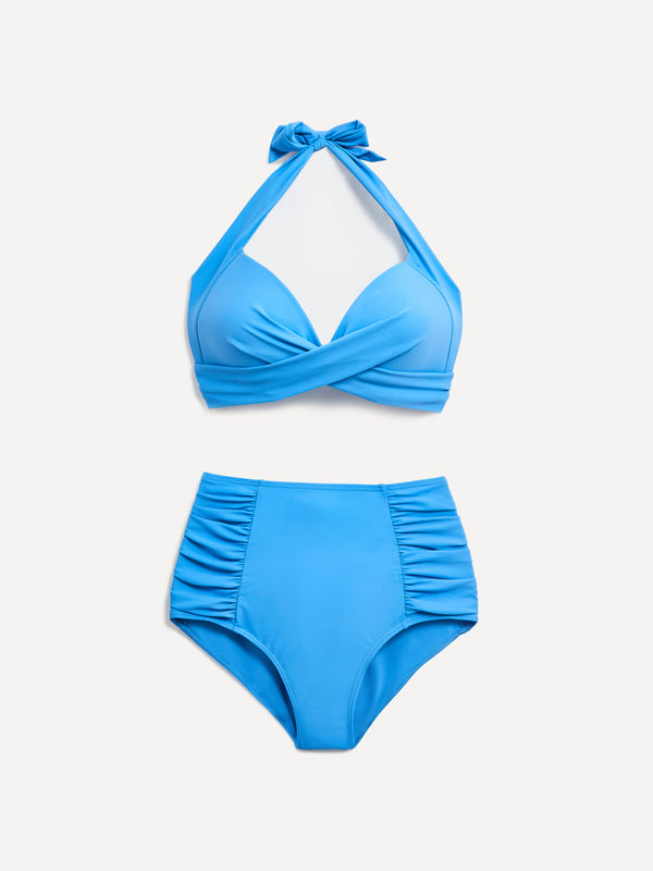 Linzi Linzi Swim Pale Blue Moulded Cup High Waisted Bikini