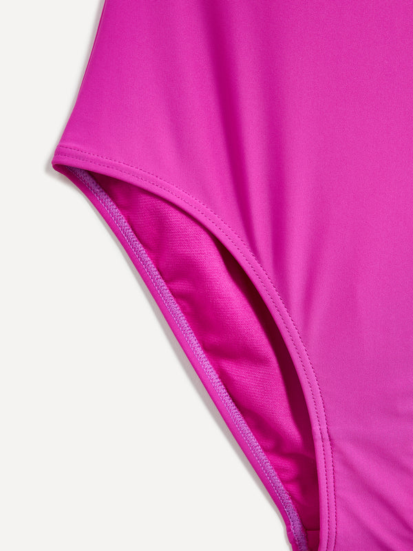 Linzi Linzi Swim Pink One Shoulder Tie Detail Tummy Control Swimsuit