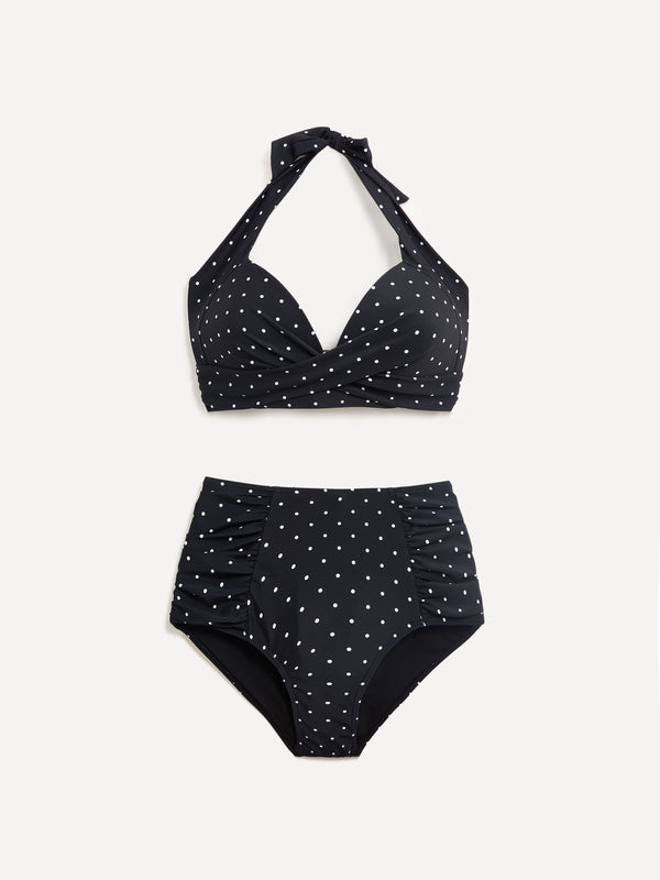 Linzi Linzi Swim Polka Dot Moulded Cup High Waisted Bikini