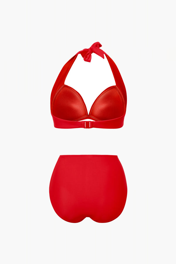 Linzi Linzi Swim Red Moulded Cup High Waisted Bikini