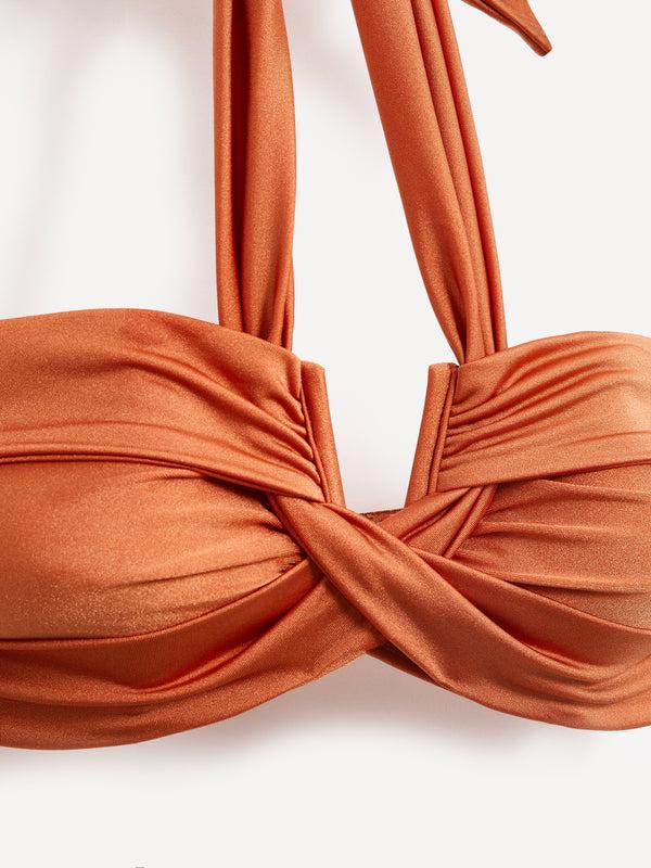 Linzi Linzi Swim Rust Bandeau Halter Neck High Rise Bikini