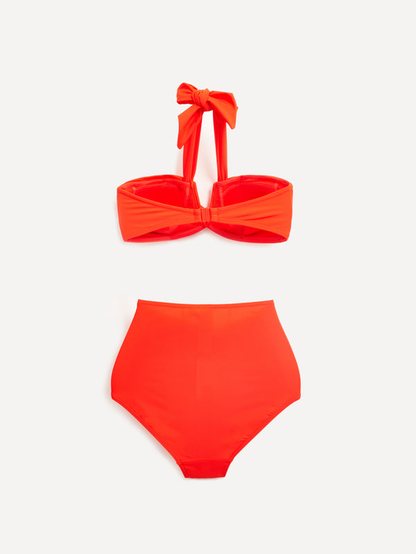 Linzi Linzi Swim Tangerine Bandeau Halter Neck High Rise Bikini