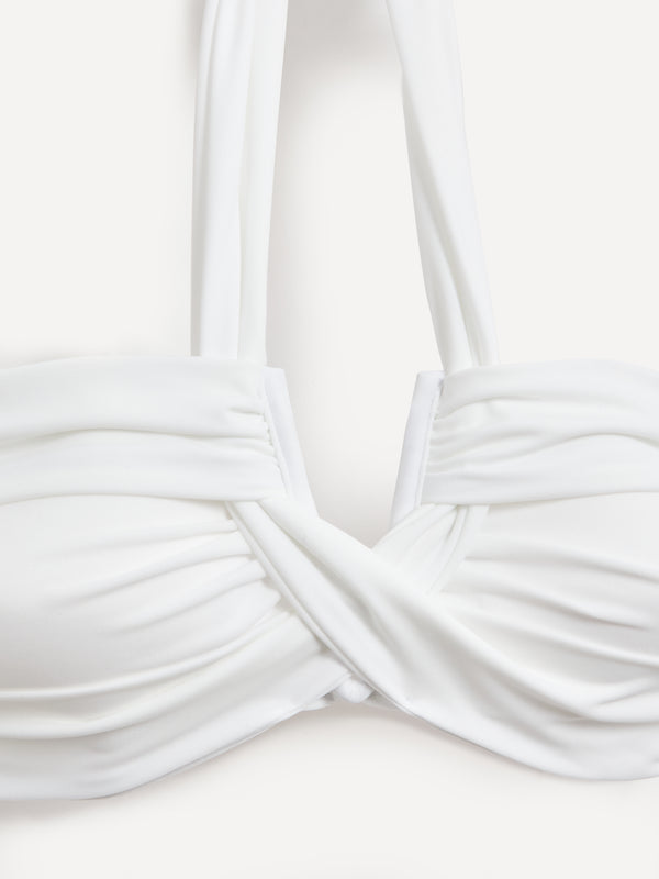 Linzi Linzi Swim White Bandeau Halter Neck High Rise Bikini