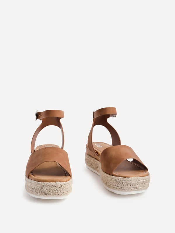 Linzi Tan Nubuck Espadrille Flatform Sandals