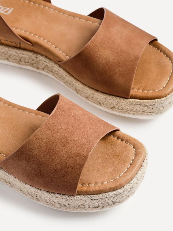 Linzi Tan Nubuck Espadrille Flatform Sandals