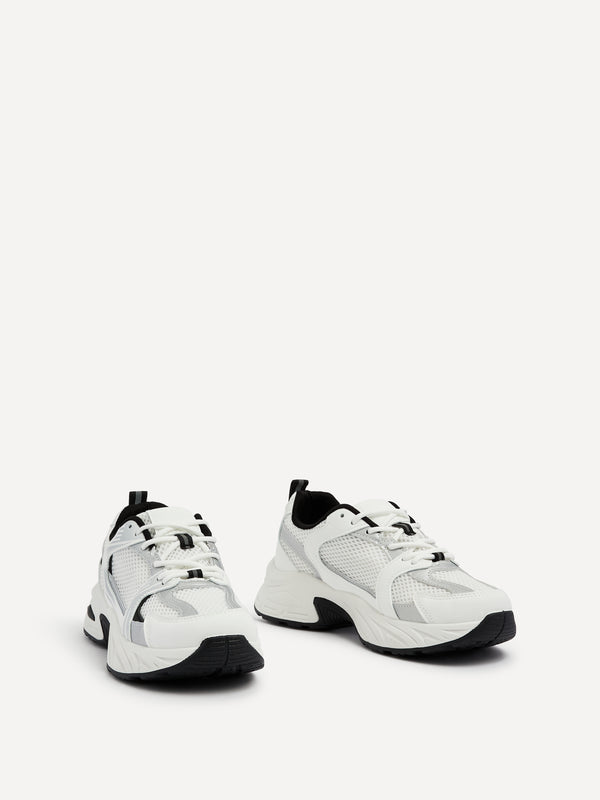 Linzi White Mesh Effect Chunky Trainer