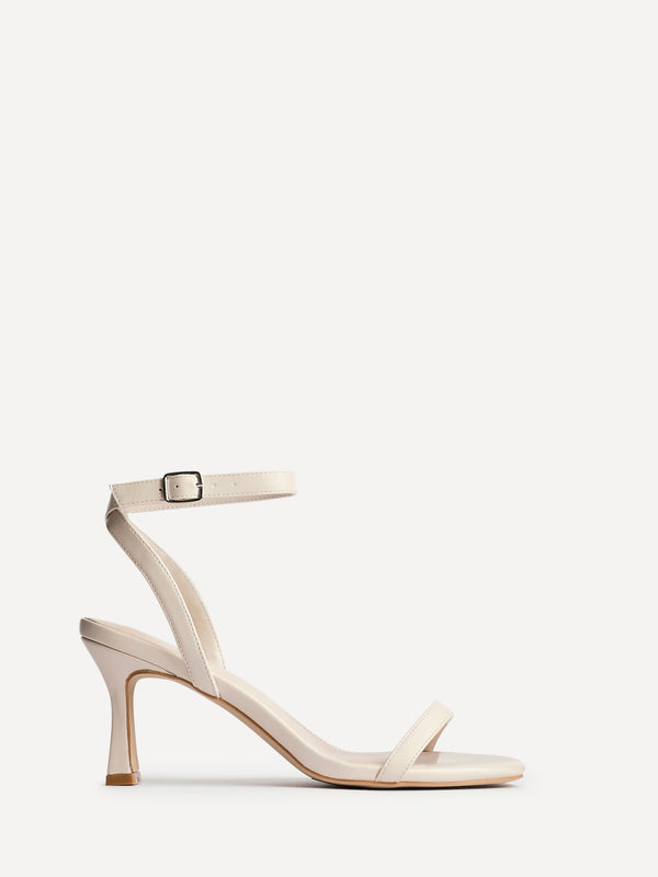 Linzi Nude Faux Leather Barely There Stiletto Heeled Sandals