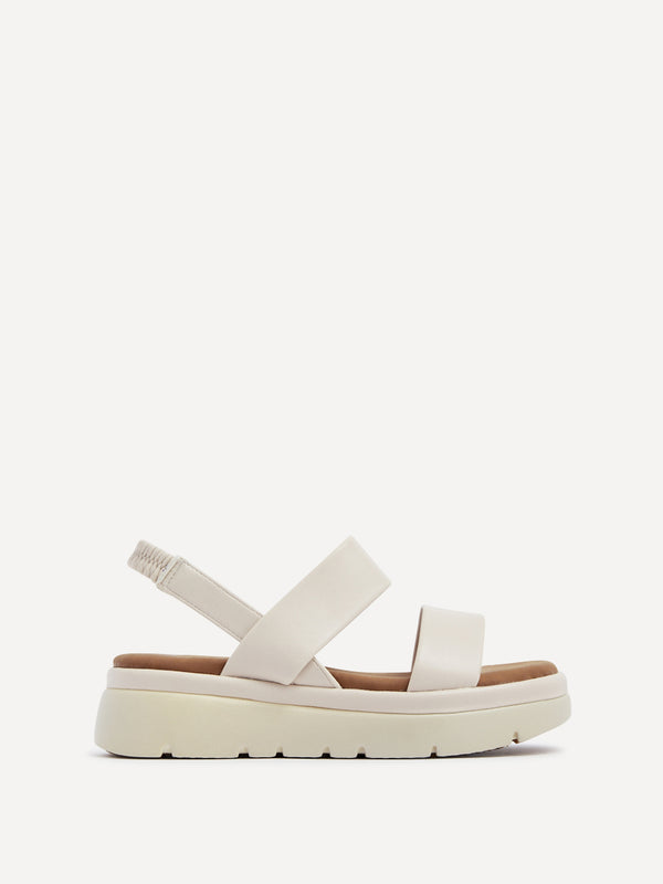 Linzi Nude Faux Leather Chunky Padded Flatform Sandal