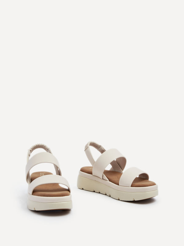 Linzi Nude Faux Leather Chunky Padded Flatform Sandal