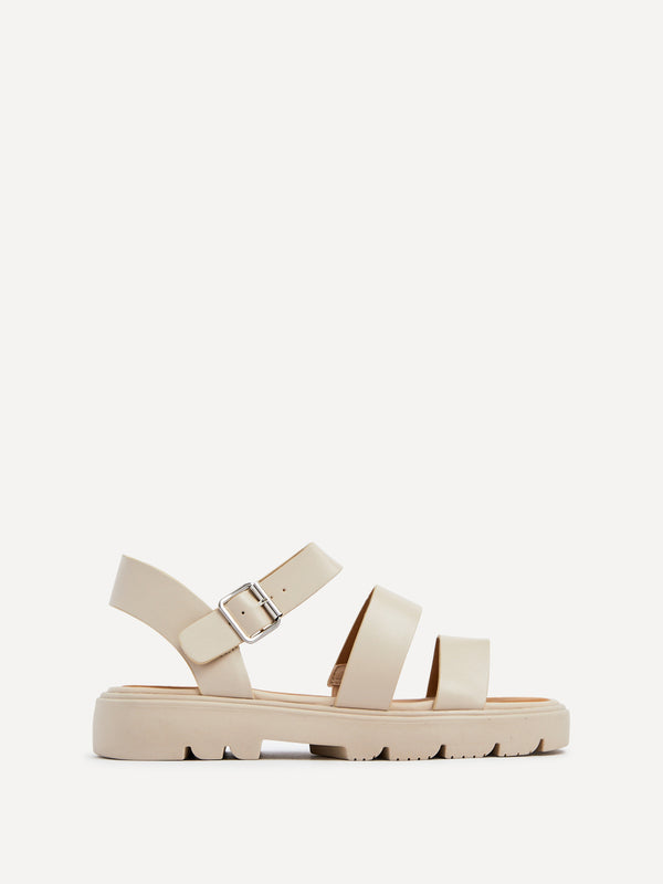 Linzi Nude Faux Leather Gladiator Style Two Strap Sandal