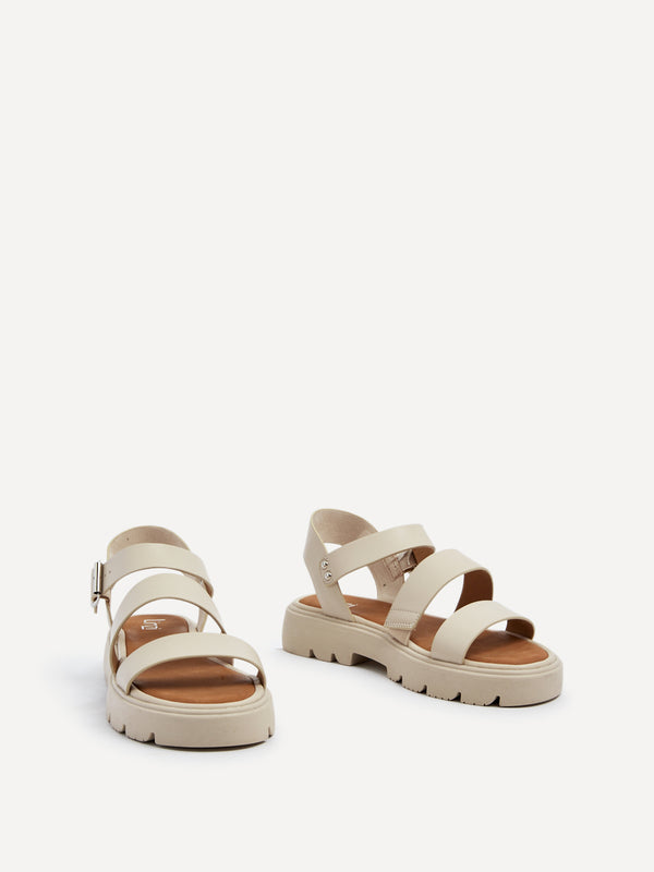 Linzi Nude Faux Leather Gladiator Style Two Strap Sandal