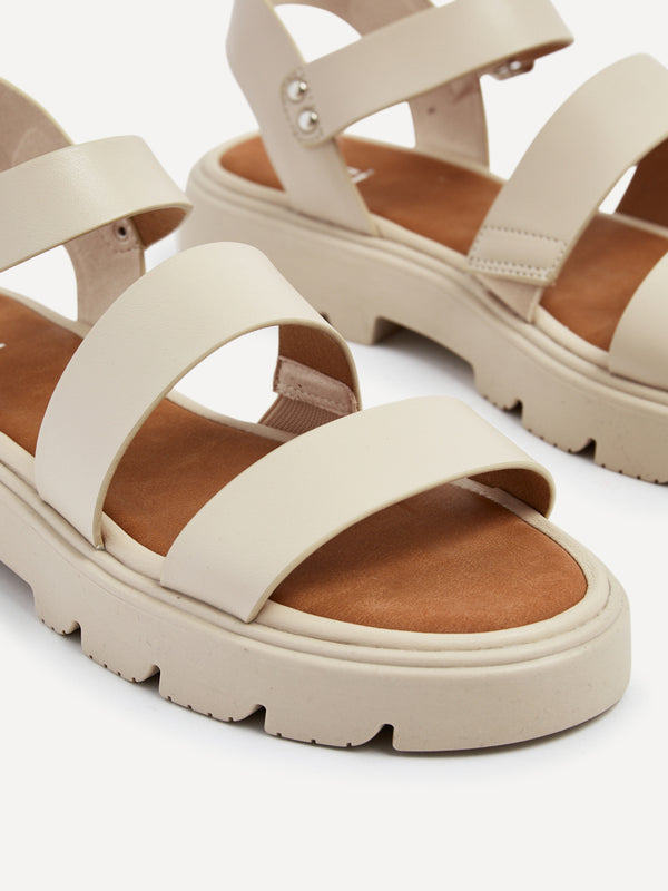 Linzi Nude Faux Leather Gladiator Style Two Strap Sandal