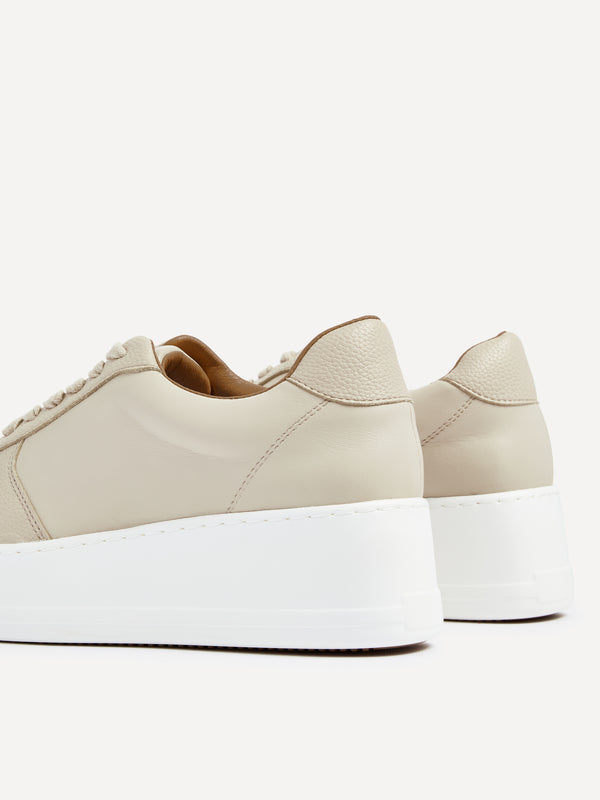 Linzi Nude Faux Leather Platform Trainer With Nude Insock