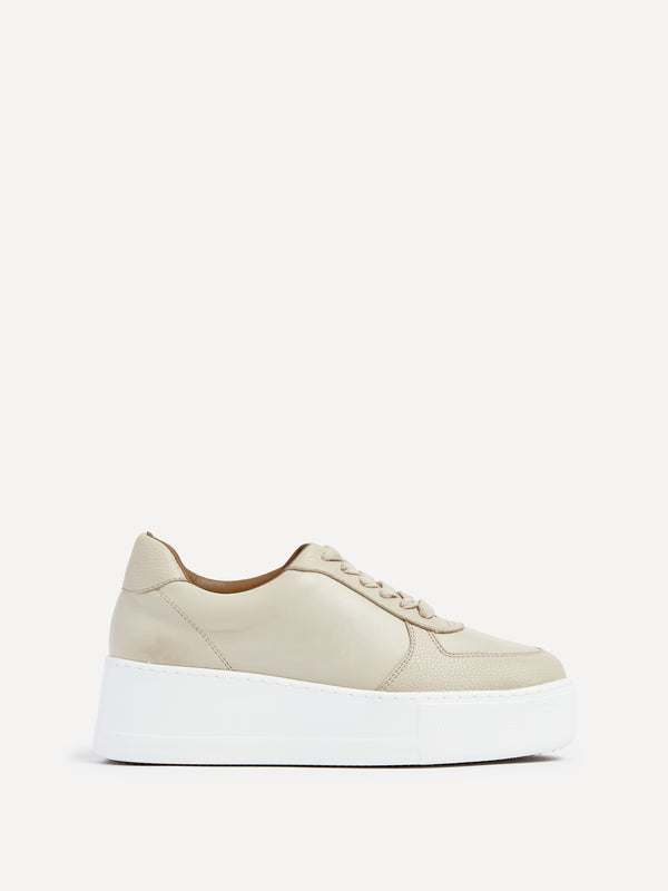 linzi Nude Faux Leather Platform Trainer With Nude Insock