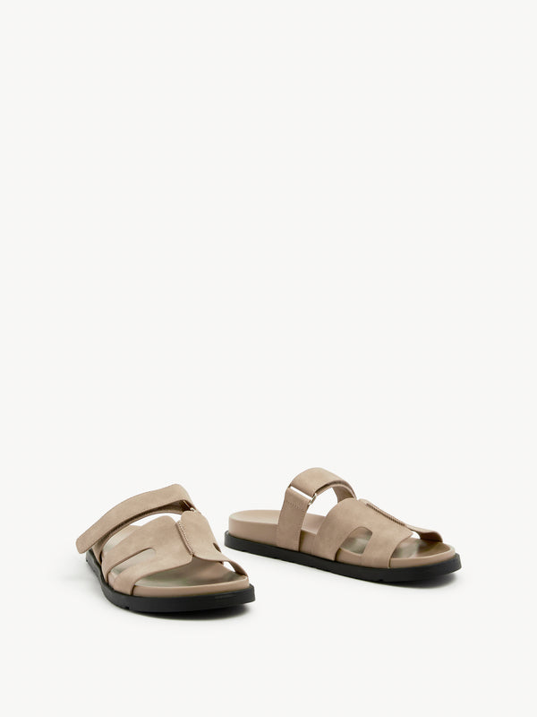 Linzi Taupe Faux Nubuck Footbed Linked Design Sandal
