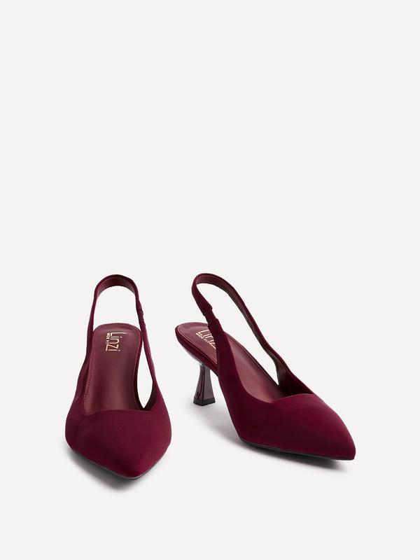 Linzi Wide Fit Leopard Print Sling Back Low Court Heel