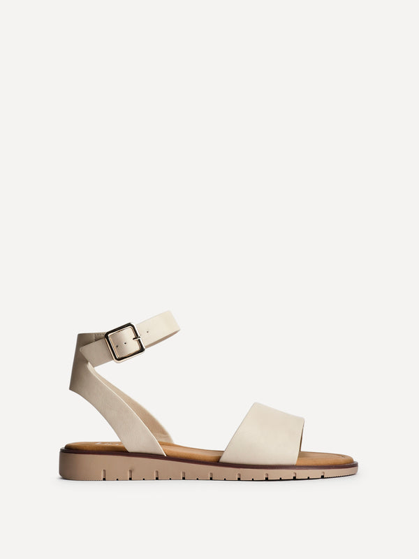 Linzi Wide Fit Nude Faux Leather Footbed Two Part Sandal