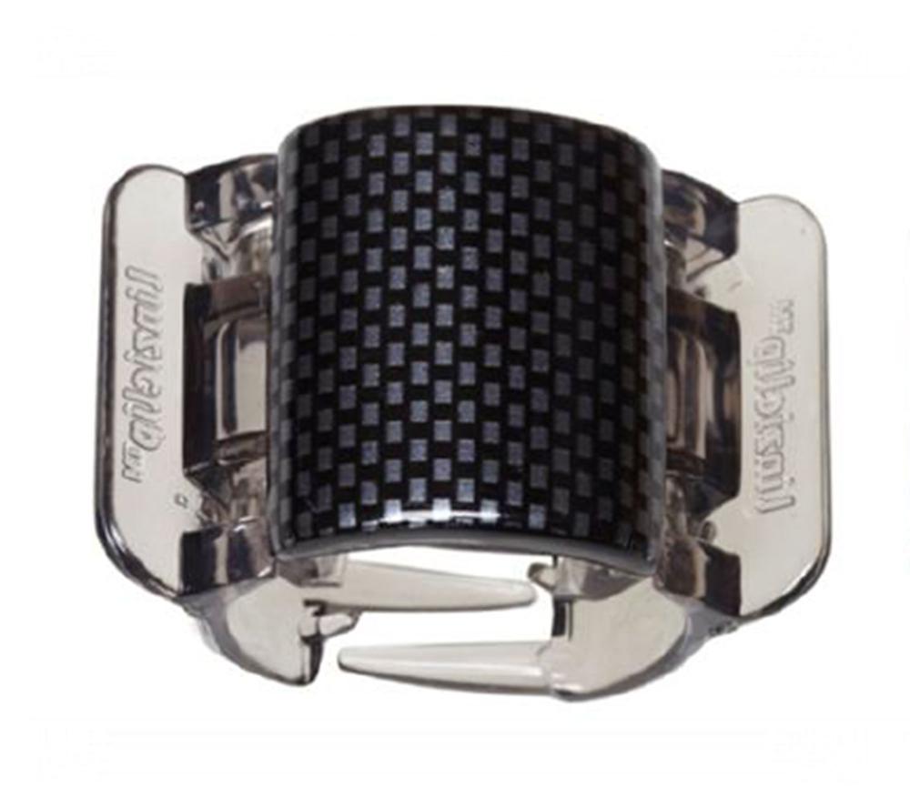linziclip black / grey check centre gloss