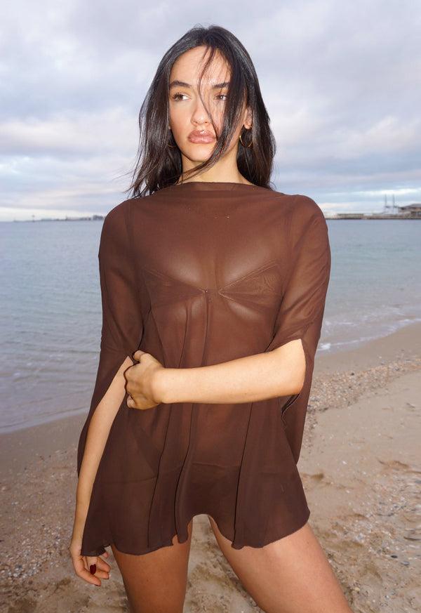 lioness AURA PONCHO CHOCOLATE