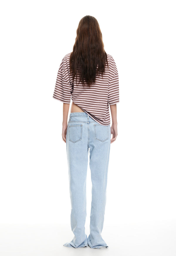 Lioness BLOOM SHORT SLEEVE CHOCOLATE BLUSH STRIPE