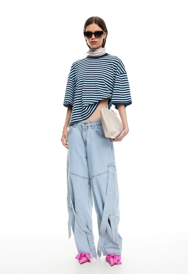 Lioness BLOOM SHORT SLEEVE NAVY SEA STRIPE