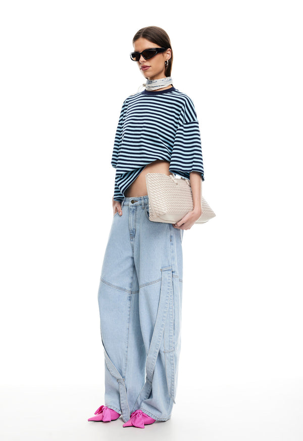 Lioness BLOOM SHORT SLEEVE NAVY SEA STRIPE