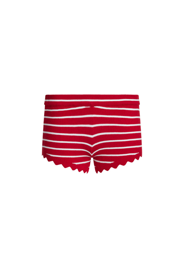 Lioness DOLLHOUSE KNIT SHORT CRIMSON STRIPE