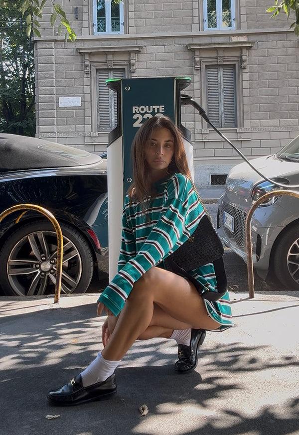 Lioness HORIZON LONG SLEEVE FOREST STRIPE