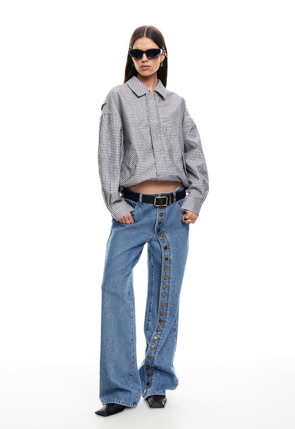 Lioness KENNY BOMBER CREAM CHECK