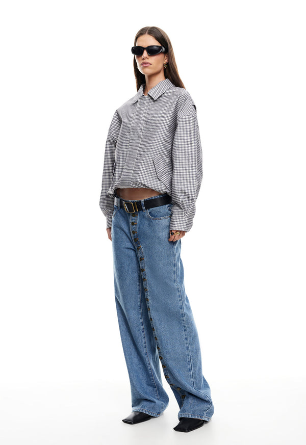 Lioness KENNY BOMBER CREAM CHECK