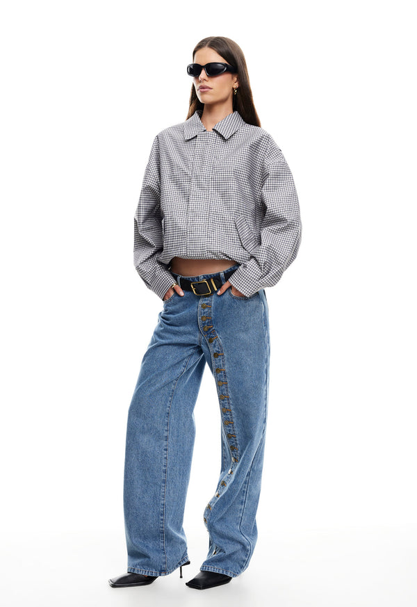 Lioness KENNY BOMBER CREAM CHECK