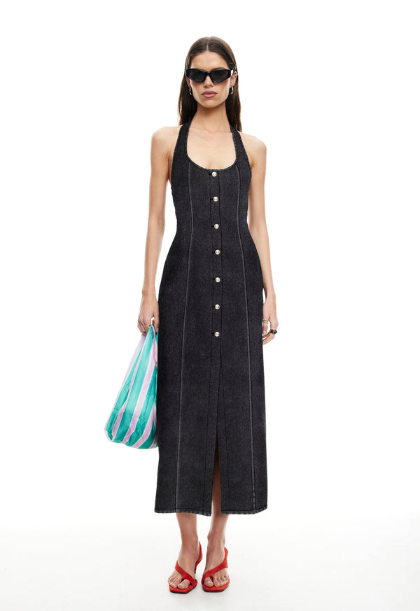 lioness KENNY MAXI DRESS WASHED ONYX