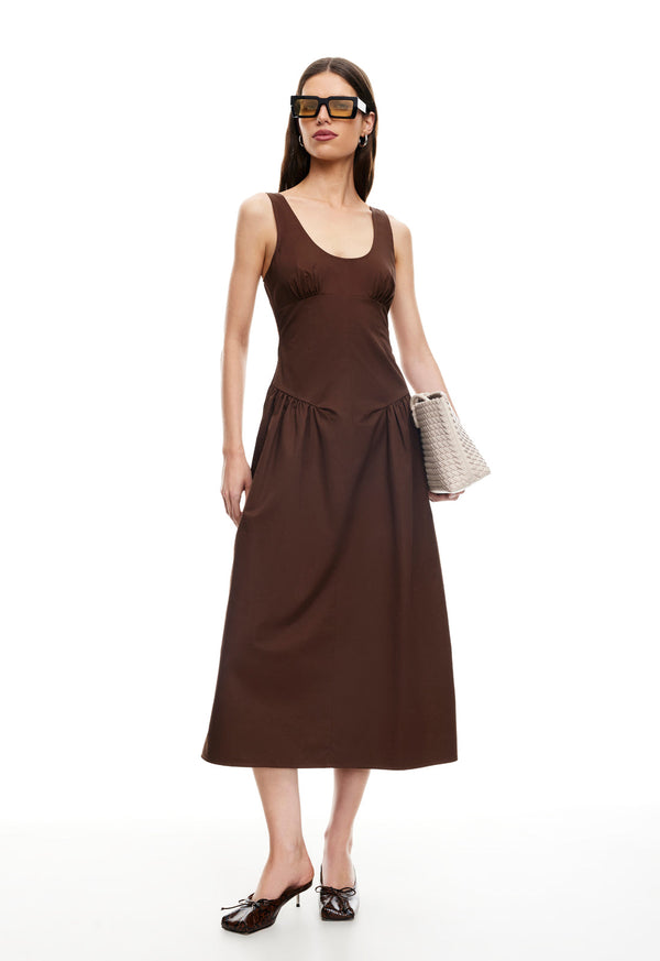 lioness LUNA ROSA MAXI DRESS CHOCOLATE