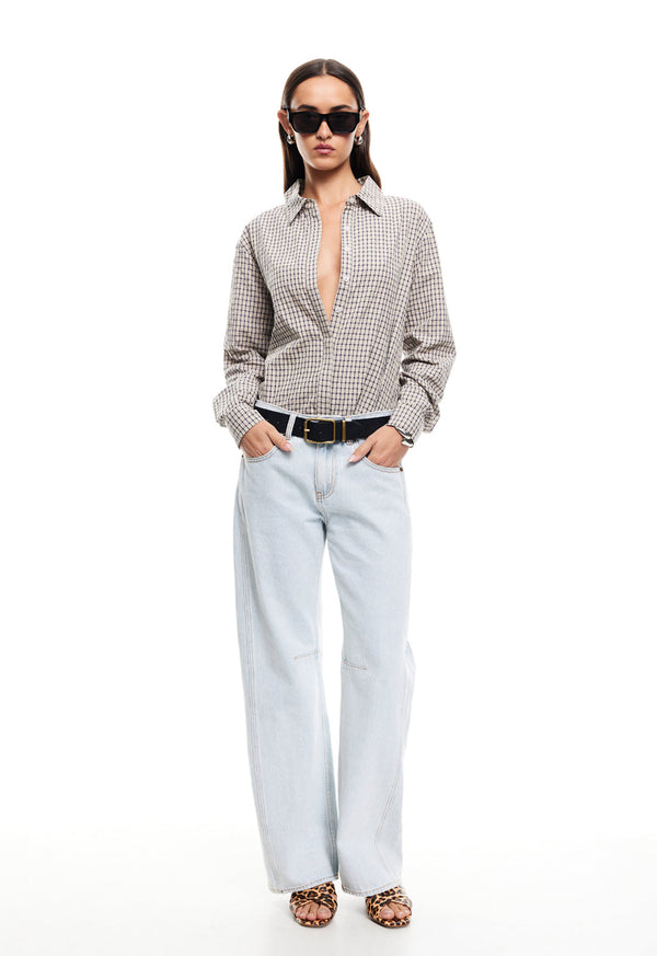 Lioness NIRVANA SHIRT VINTAGE BEIGE PLAID