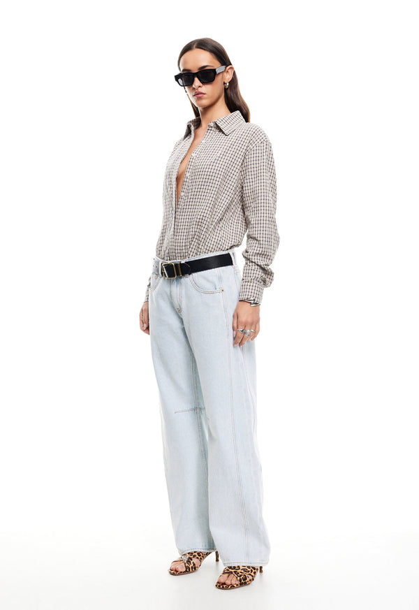 Lioness NIRVANA SHIRT VINTAGE BEIGE PLAID