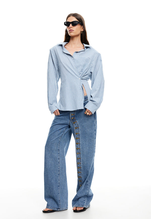 Lioness NOTTING HILL SHIRT BABY BLUE CHECK