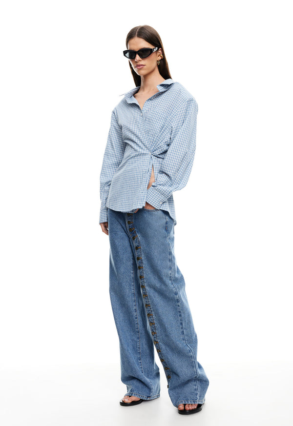 Lioness NOTTING HILL SHIRT BABY BLUE CHECK