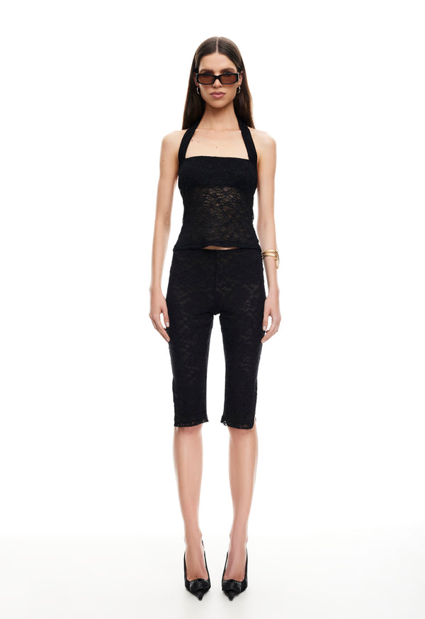 lioness PALISADES HALTER TOP NOIR