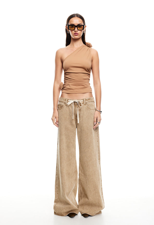 lioness RENDEZVOUS ONE SHOULDER TOP CAMEL