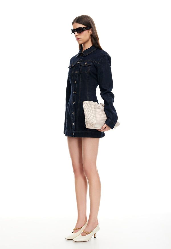 Lioness RIDER DENIM MINI DRESS DARK DENIM