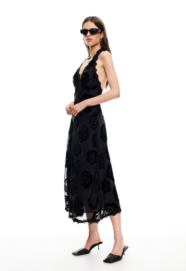 Lioness STARS ALIGN MIDI DRESS BURNT NOIR ROSE
