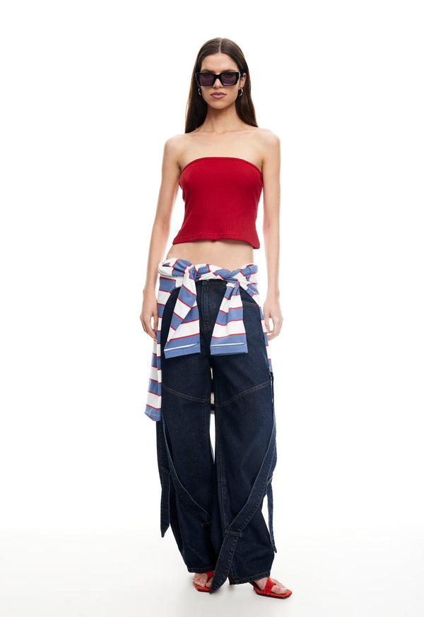 Lioness SWAY STRAPLESS TOP TOMATO