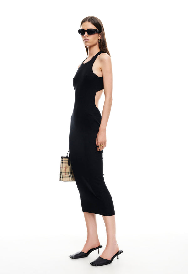 lioness UNDONE MIDI DRESS ONYX