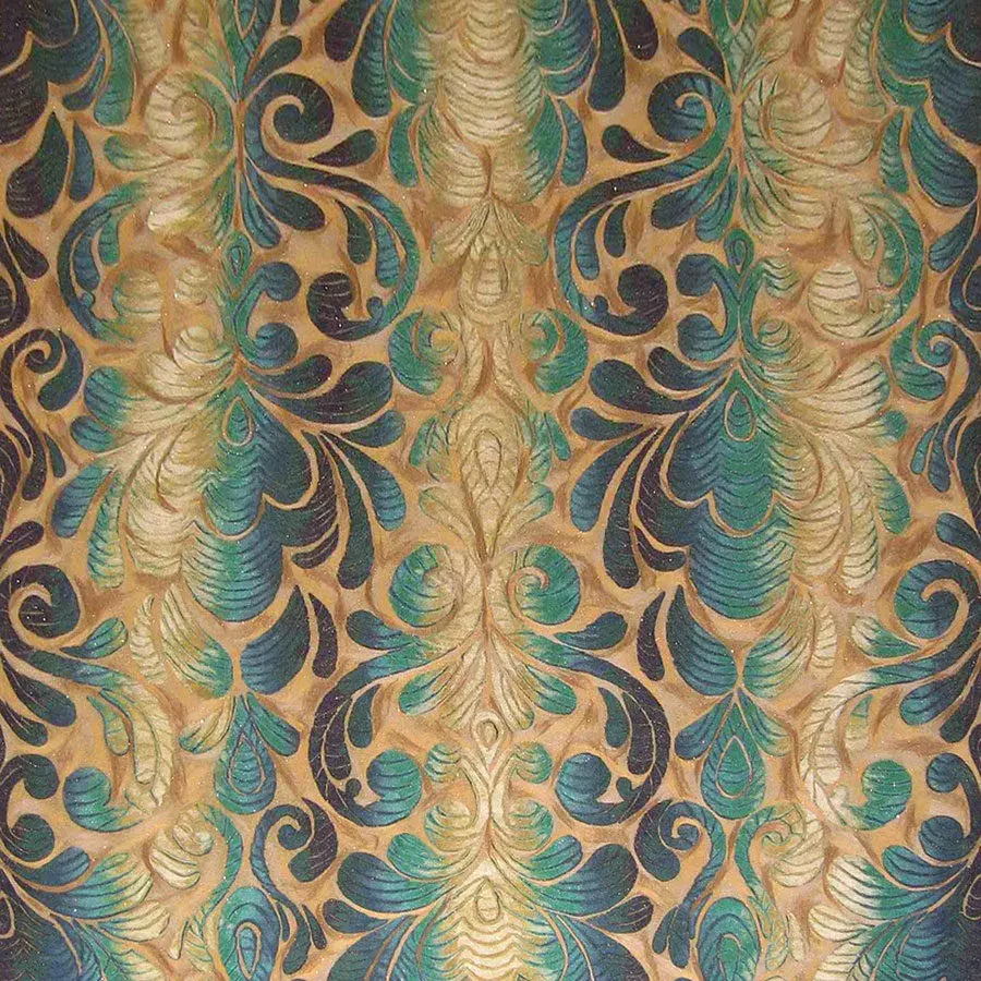 liora manne New Damask Gold Aqua