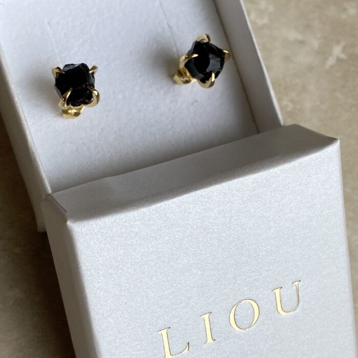 Liou Black Tourmaline Studs
