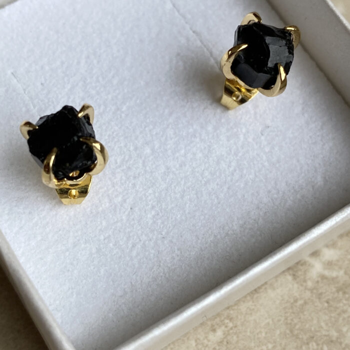 liou Black Tourmaline Studs